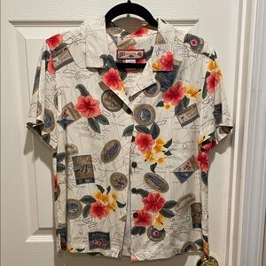 Caribbean Joe tropical button down shirt